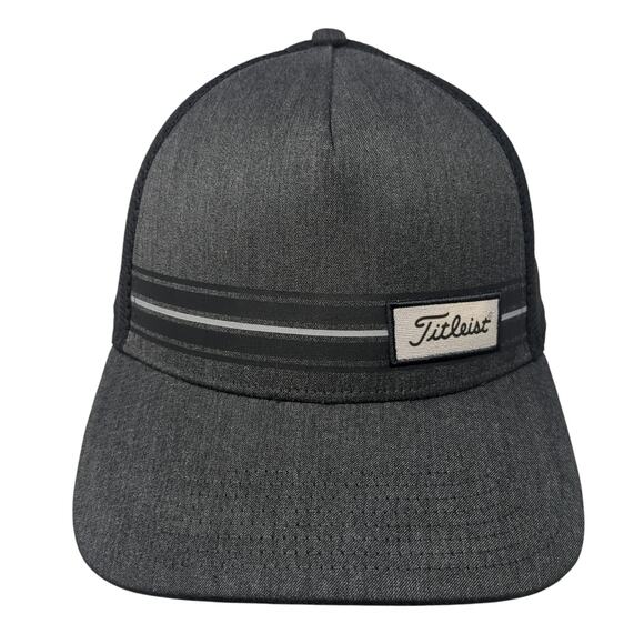 Titleist Snapback Trucker Hat Gray One Size Striped Mesh Back Outdoor - Picture 1 of 10